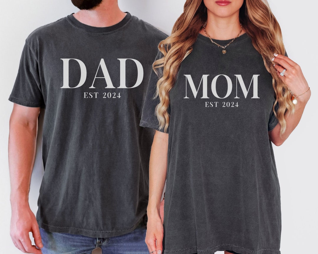 Mom and Dad Shirts, Pregnancy Reveal Matching Couple Shirts, New Mom ...