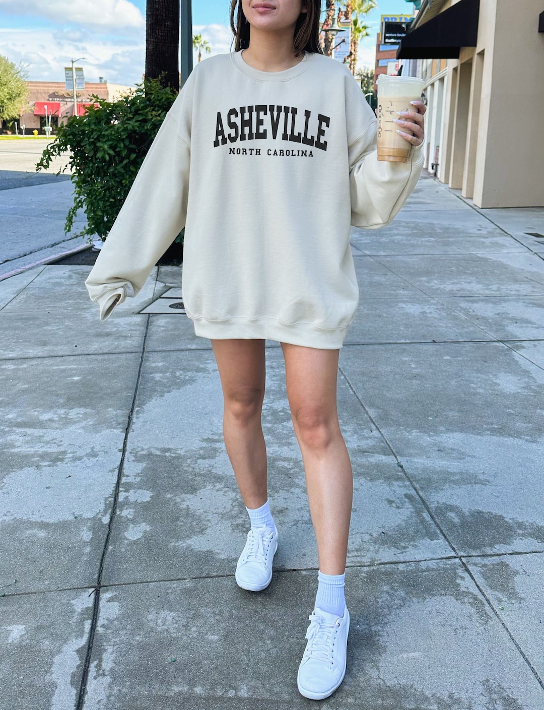Asheville Sweatshirt, Trendy Preppy Sweatshirt, Aesthetic College Crewneck,  Oversized Minimalist Sweater, Asheville North Carolina Shirt -  Norway