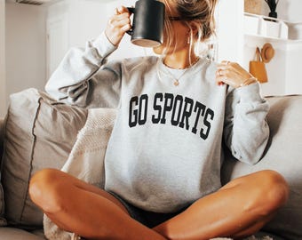 Go Sports Sweatshirt, Game Day Sweatshirt, Preppy Varsity Sports Sweatshirt, Game Day Vibes Crewneck, Sunday Football, Football Mom