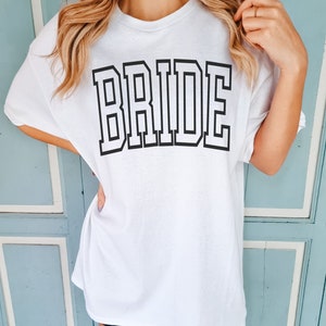 Comfort Colors Bride Shirt, Trendy Oversized Bride Tee, Bride To Be Shirt, Wedding Shirt, Bachelorette Shirt, Bride Gift, Bridal Shower White