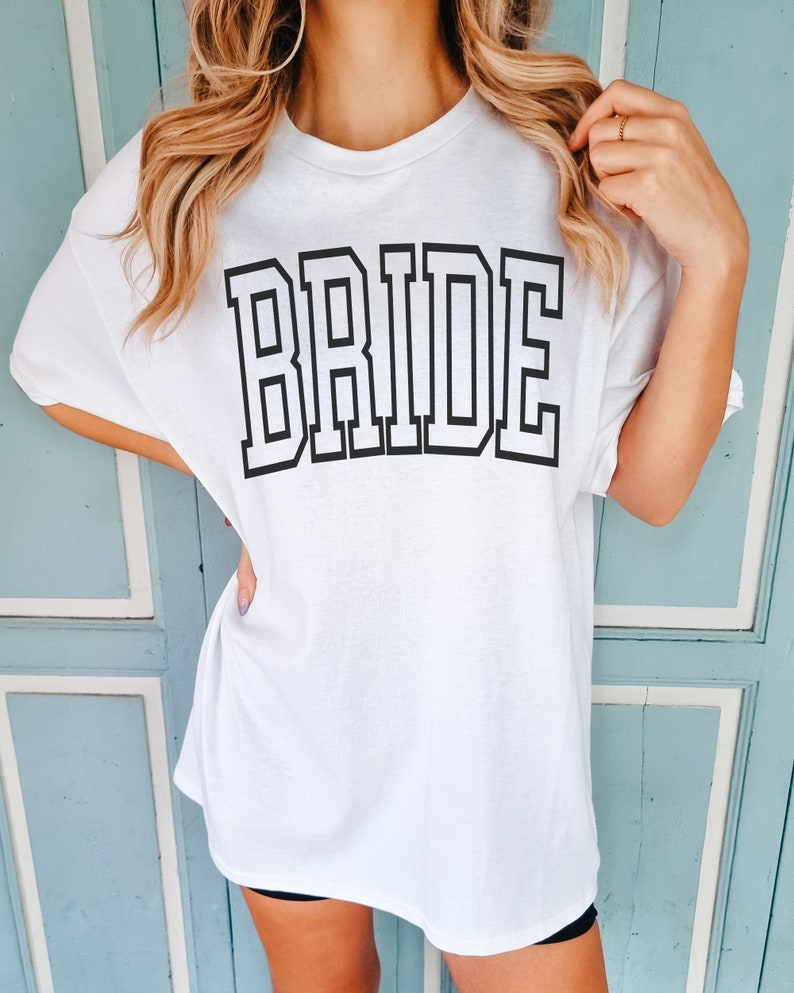 Comfort Colors Bride Shirt, Trendy Oversized Bride Tee, Bride To Be Shirt, Wedding Shirt, Bachelorette Shirt, Bride Gift, Bridal Shower White