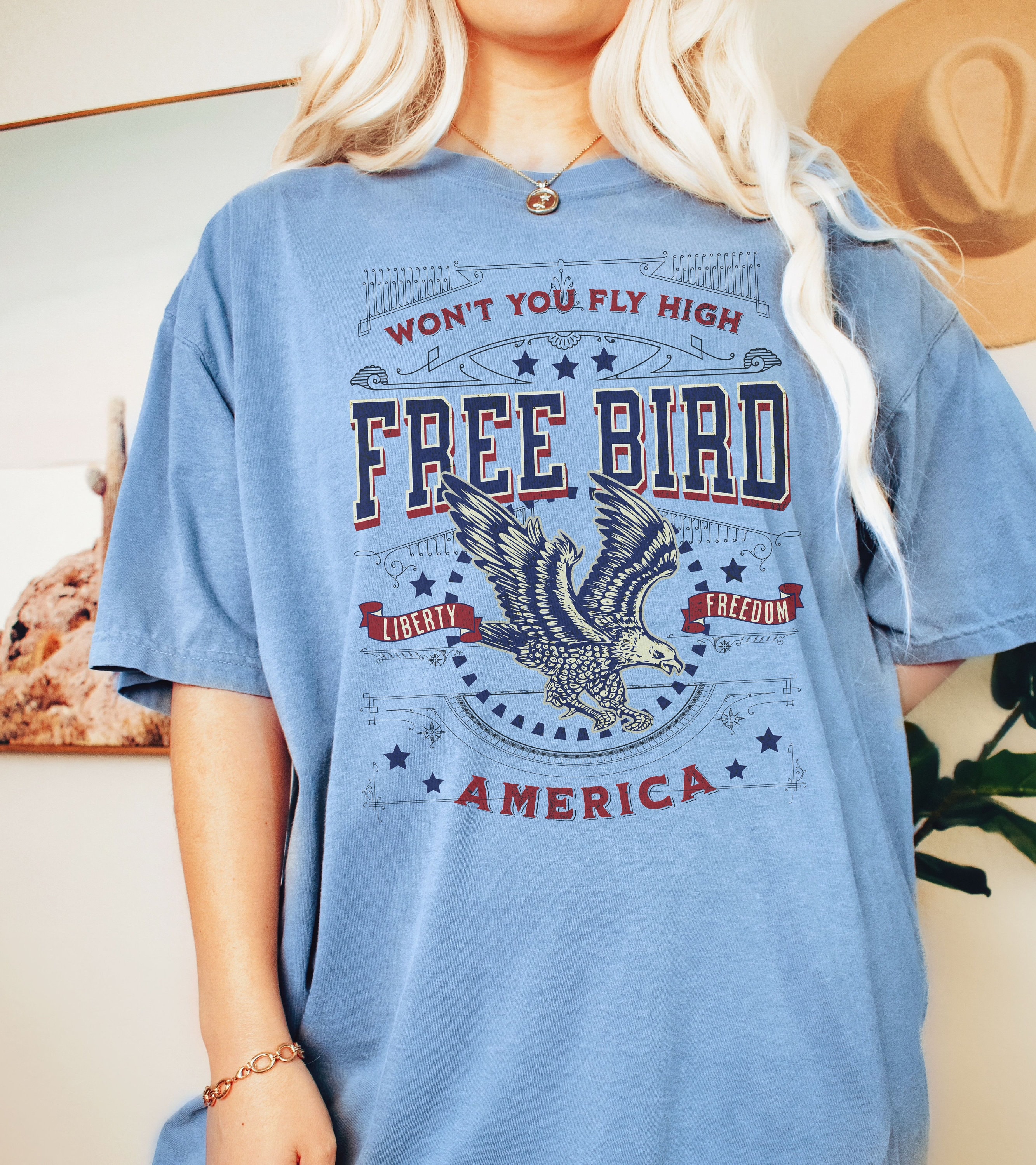 Free Bird Shirt Free Bird T Shirt Eagle Graphic Tee Comfort Etsy