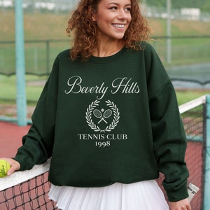 Beverly Hills Sweatshirt, Beverly Hills Tennis Club Sweatshirt, Preppy Tennis Club Crewneck, Old Money Aesthetic Sweatshirt, Cali Pullover