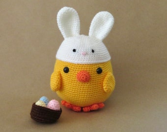 Easter Chick with Bunny Hat Crochet Plush Toy