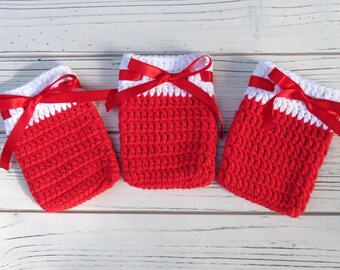 Christmas Gift Card Holders - Set of 3 - Crocheted Cotton