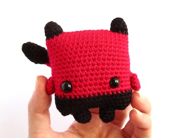 Plush Devil Toy | Cute Demon Halloween Decoration | Hand Crocheted Doll