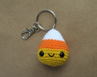 Candy Corn Keychain Crochet Plush