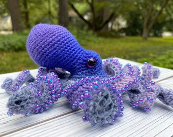 Mini Beaded Crochet Octopus Figurine