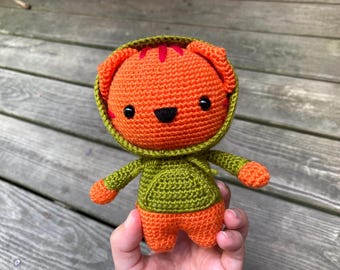 Orange Cat Hoodie Plush