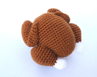 Roast Turkey Crochet Plush | Thanksgiving Holiday Decoration | Funny Gag Gift