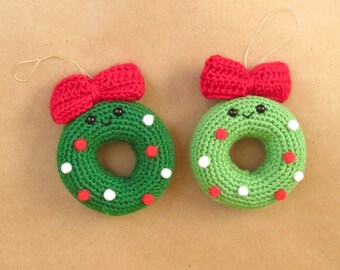 Crocheted Christmas Wreath Ornament | Handmade Holiday Decoration