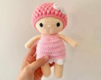 Handmade Crochet Baby Doll | Pink Yarn Plushie
