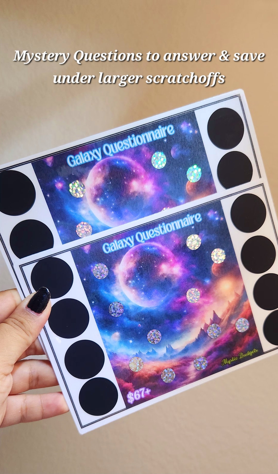 Galaxy Questionnaire Scratch off Savings Challenge - Etsy