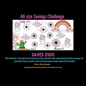 Cute Cactus savings challenge