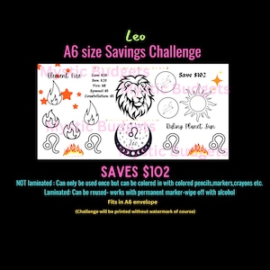Leo Zodiac savings challenge