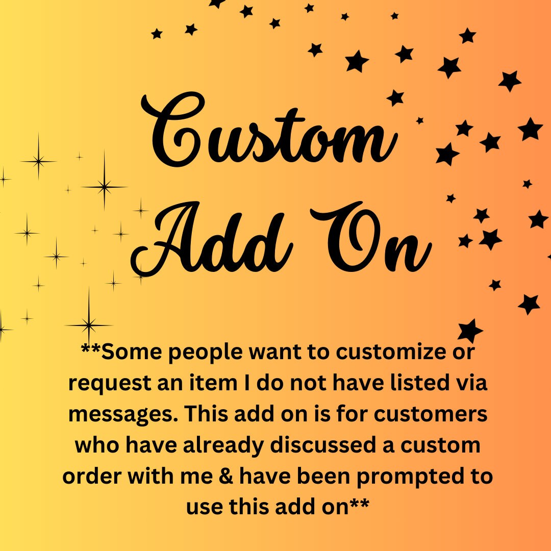Custom Add on Feature - Etsy