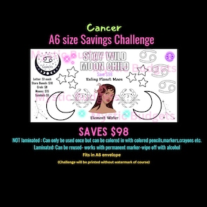 Cancer Zodiac savings challenge