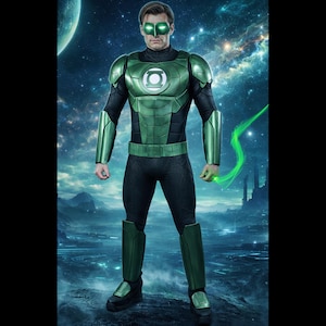 GROEN LICHT GUY pantser-cosplayset (man of vrouw)