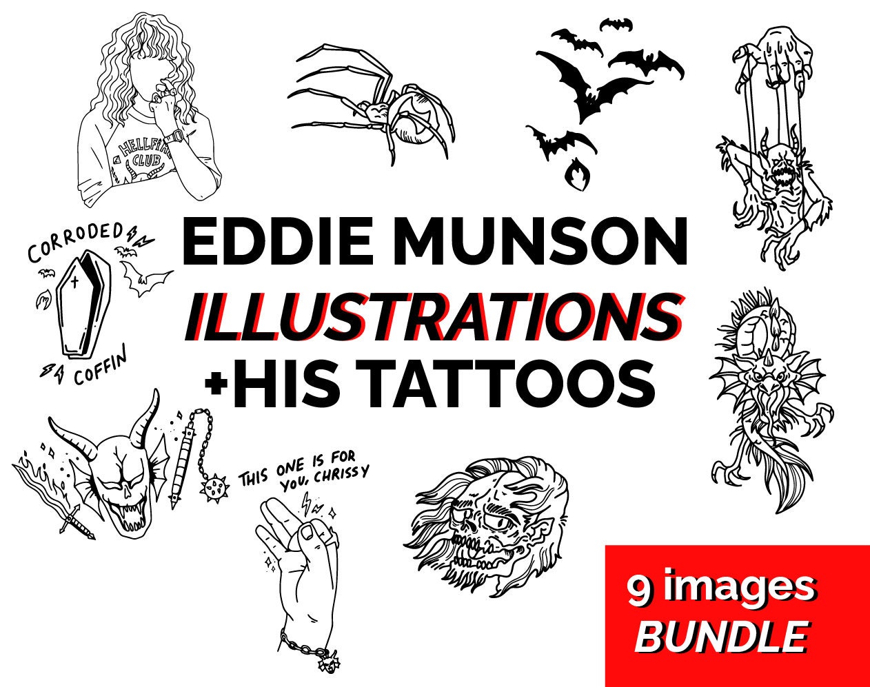 From my spooky flash  I recreated Eddie Munsons Bat tattoo for Tilly   TikTok