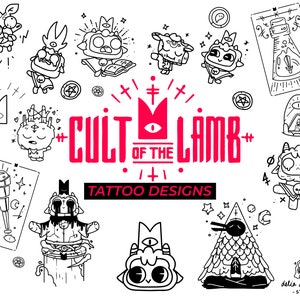 CULT of the LAMB Tattoo Designs Illustrations Sheet - Digital Download in Jpg, Png, Eps, Ai and Svg