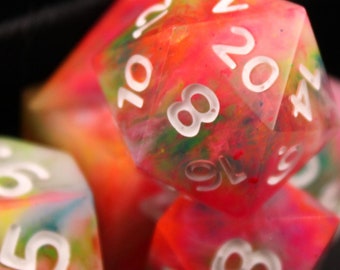 Tie Dye Rainbow- 7 Piece Dice Set