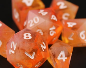 Orange Clouds  - 7 Piece Dice Set