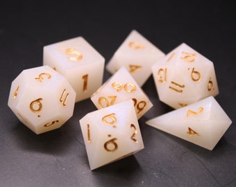 Gold and Pearlescent Dice - 7 Piece Dice Set