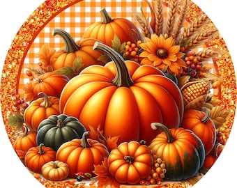 Pumpafält höstskylt, rustik höstdekor, lantlig Thanksgiving krans accent, skördehängare, orange höstvibbar