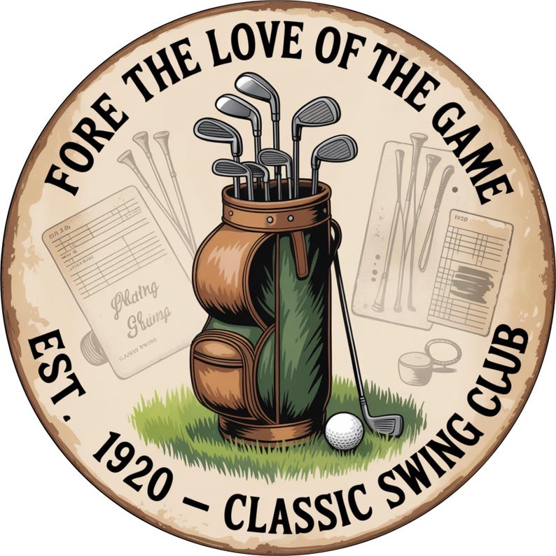 Rustic Golf Signs Vintage Golf Clubhouse Decor, Golf Bag Sign for Man Cave, Golfer Gift ...