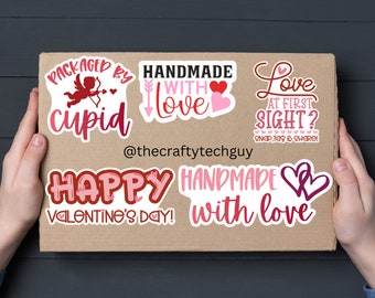 valentines shipping stickers, happy valentines day box stickers, February shipping labels