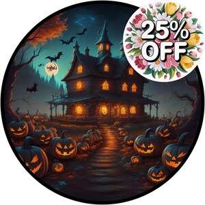 scary Halloween haunted house wreath sign, spooky pumpkin patch wreath attachment, Haunted House sign, sign for Halloween