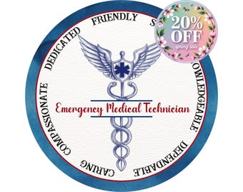 Welcome EMT Sign - Red and Blue Medical Decor - Ambulance Welcome Sign - EMT Wall Art for Emergency Services