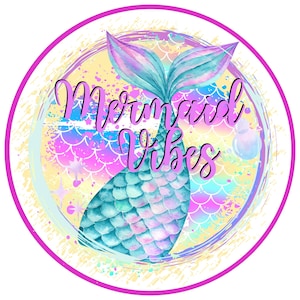 bright mermaid vibes wreath sign, mermaid wreath sign, mermaid collector, sign for girls room
