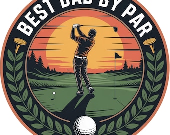 Letrero de golf "Mejor papá por par", regalo de golf para papá, decoración divertida de golf para el Día del Padre, arte de pared de golf para la cueva del hombre, regalo para papá golfista