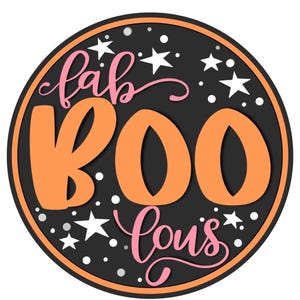 fabulous pink and orange with stars Halloween sign, elegant boo Halloween wreath attachment, black and orange stars wall art