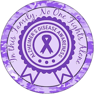 purple Alzheimer's Awareness ribbon wreath sign, sign for June, memory support wreath attachment
