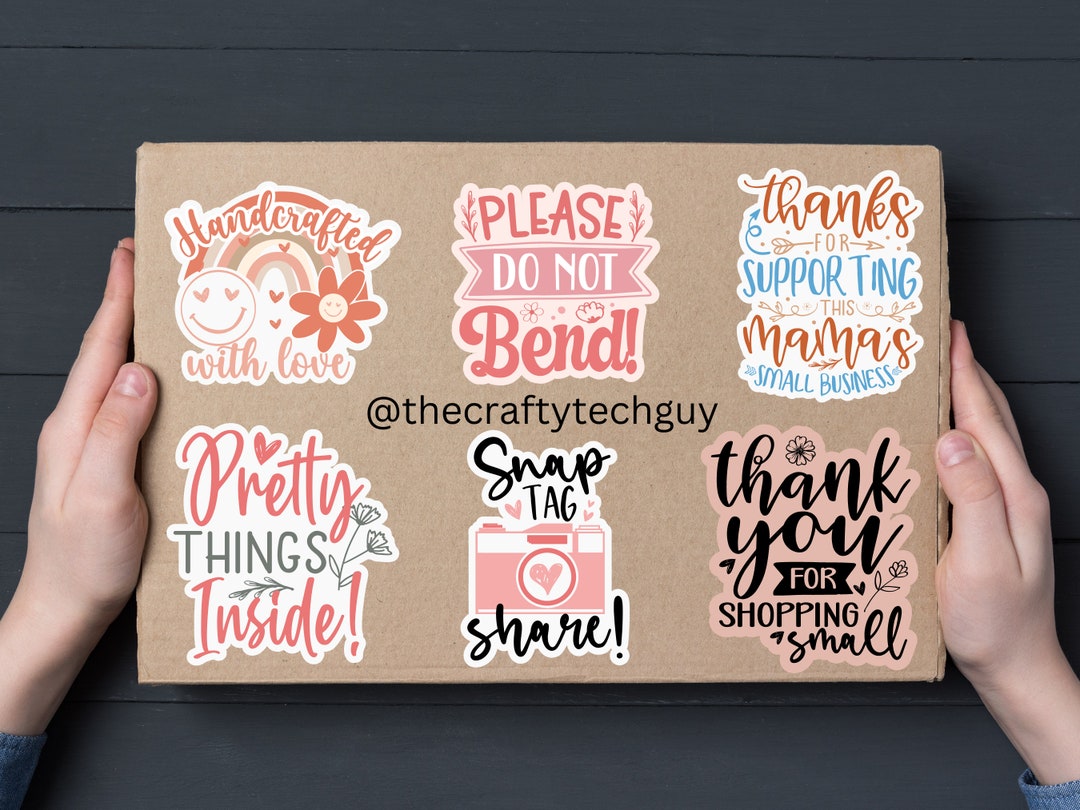 Inbox Labels Pretty Boho Style Happy Mail Package Labels, Custom Thank You Box Stickers ...