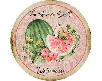 rustic grungy Summertime watermelon sign, fun summertime wreath attachment, pool party wreath sign, hello summer watermelon sign