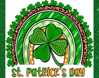 St. patricks day Shamrock Zeichen, Tierdruck-Regenbogen-Kranz-Dekor