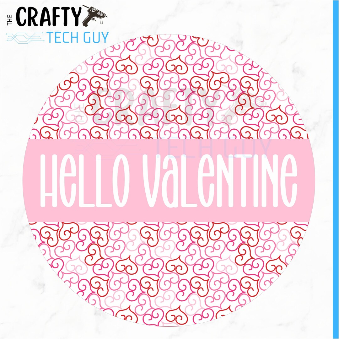 Hello Swirl Hello Valentine Pink Heart Swirl Pattern Valentine’s Day Door Decor ...