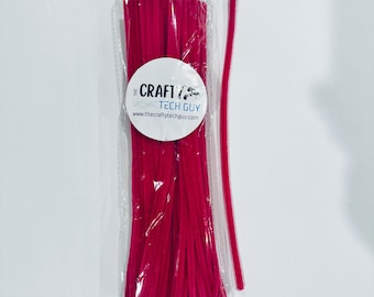 20" hot pink chenille stem for wreath making, 20 inch hot pink pipe cleaner for crafting, 100 per pack