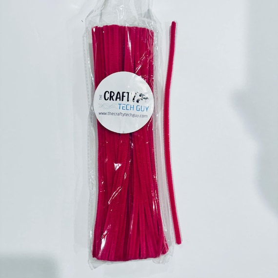 20" hot pink chenille stem for wreath making, 20 inch hot pink pipe cleaner for crafting, 100 per pack