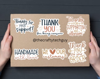 fun simple happy mail package labels, custom thank you box stickers