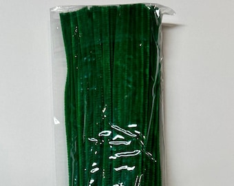 20" grüner Chenille Stiel zum Kranzmachen, 20" grüner Pfeifenputzer zum Basteln, 100er Pack