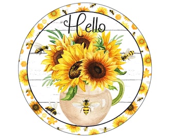 Signe de couronne de tournesol d'abeille, signe de peigne de miel, signe de couronne de ferme, signe de couronne de pois, collectionneur d'abeilles, collecteur de tournesol, signe de bienvenue