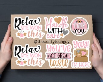 rose gold elegant shipping stickers, pretty pink and rose gold box stickers, everyday shipping labels