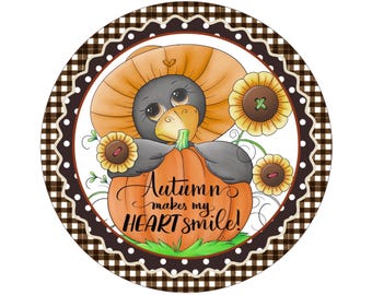Couronne d'oiseaux d'automne : décoration de ferme en forme de citrouille