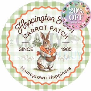 Cartello dell'orto di carote della fattoria Hoppington