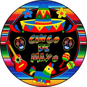Letrero de metal con forma de corona y sombrero para la fiesta del Cinco de Mayo, arte mural para celebrar la herencia hispana, letrero para la Independencia de México