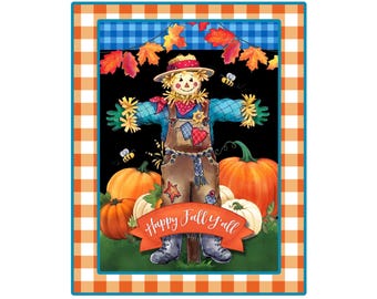 Scarecrow Fall Wreath Sign | Pumpkin Patch Rectangle Metal Sign for Wreaths | Rustic Autumn Door Hanger Wreath Attachment